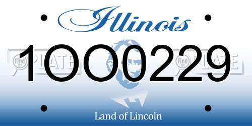 1OO0229 Illinois License Plate