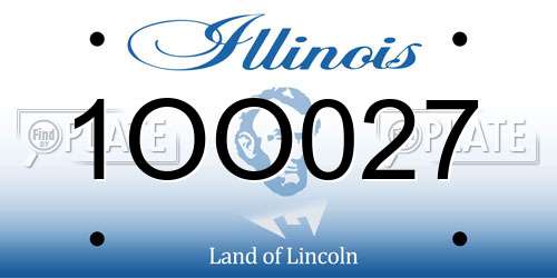 1OO027 Illinois License Plate