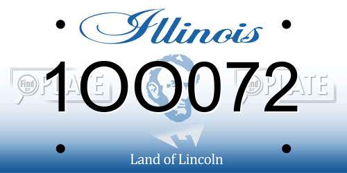 1OO072 Illinois License Plate