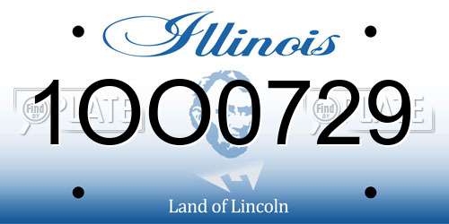 1OO0729 Illinois License Plate