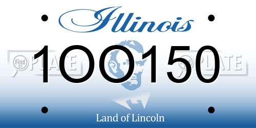 1OO150 Illinois License Plate