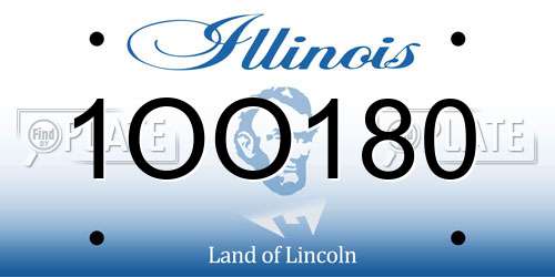 1OO180 Illinois License Plate