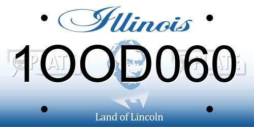 1OOD060 Illinois License Plate