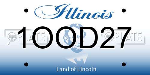 1OOD27 Illinois License Plate