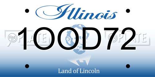 1OOD72 Illinois License Plate