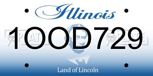 1OOD729 Illinois License Plate