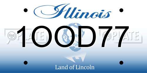 1OOD77 Illinois License Plate