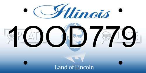 1OOD779 Illinois License Plate