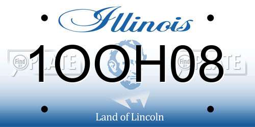1OOH08 Illinois License Plate