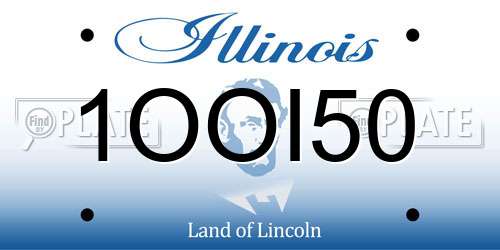 1OOI50 Illinois License Plate