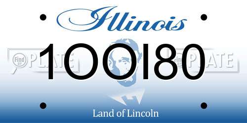 1OOI80 Illinois License Plate