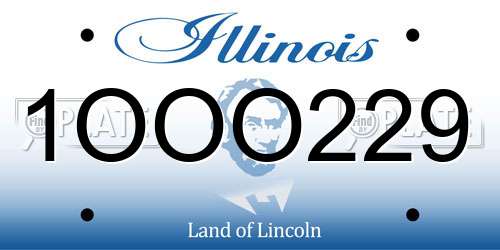1OOO229 Illinois License Plate