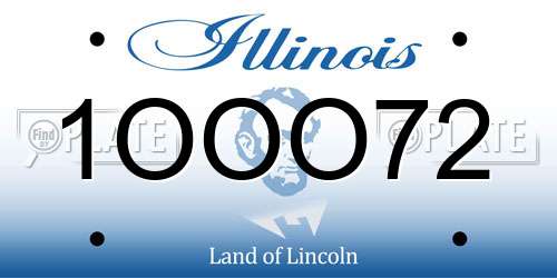 1OOO72 Illinois License Plate