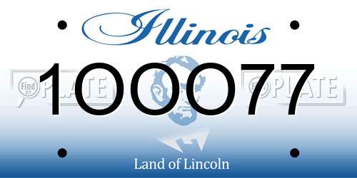 1OOO77 Illinois License Plate