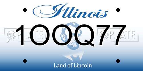 1OOQ77 Illinois License Plate