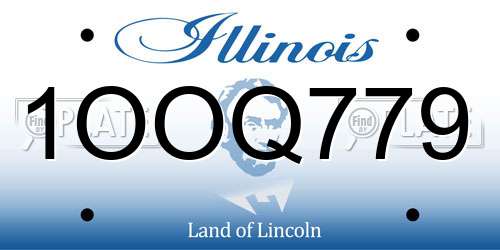 1OOQ779 Illinois License Plate