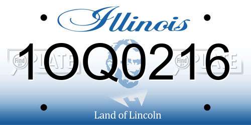 1OQ0216 Illinois License Plate