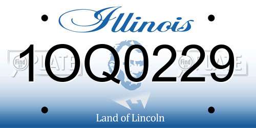 1OQ0229 Illinois License Plate