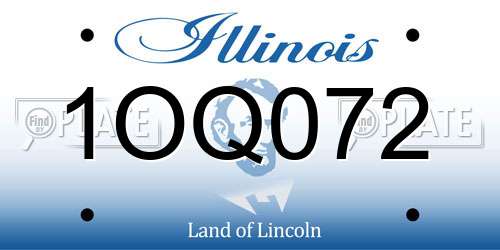 1OQ072 Illinois License Plate