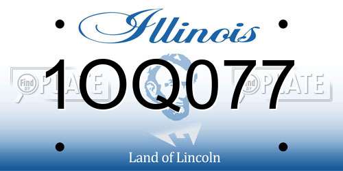 1OQ077 Illinois License Plate