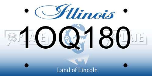 1OQ180 Illinois License Plate