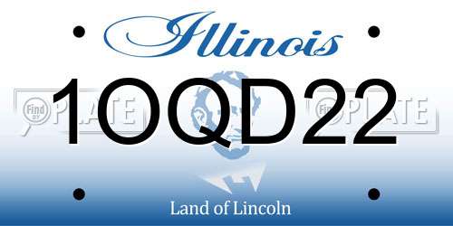 1OQD22 Illinois License Plate