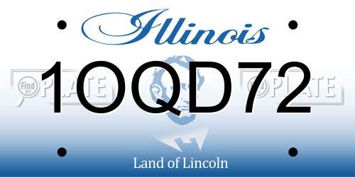 1OQD72 Illinois License Plate