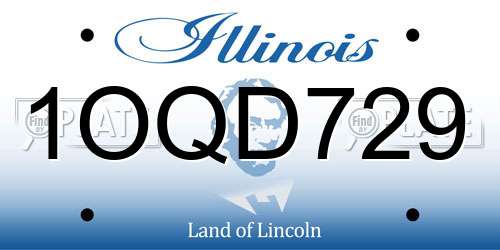 1OQD729 Illinois License Plate