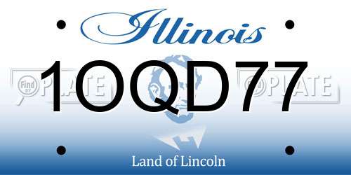 1OQD77 Illinois License Plate