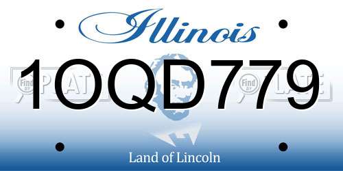 1OQD779 Illinois License Plate