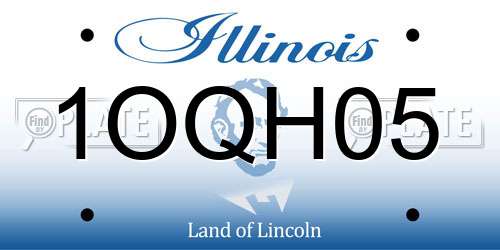 1OQH05 Illinois License Plate