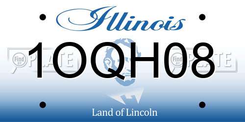 1OQH08 Illinois License Plate