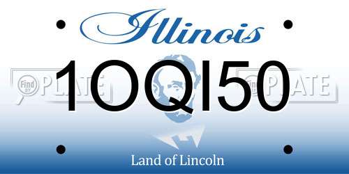 1OQI50 Illinois License Plate