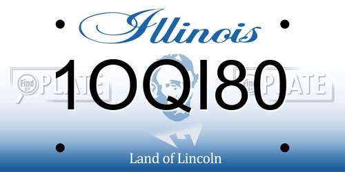 1OQI80 Illinois License Plate