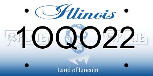 1OQO22 Illinois License Plate