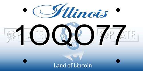 1OQO77 Illinois License Plate