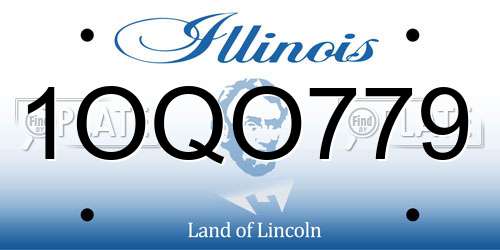 1OQO779 Illinois License Plate
