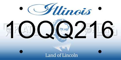 1OQQ216 Illinois License Plate