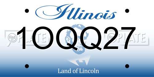 1OQQ27 Illinois License Plate