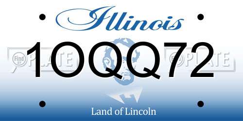 1OQQ72 Illinois License Plate