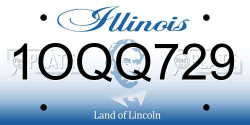 1OQQ729 Illinois License Plate