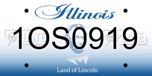 1OS0919 Illinois License Plate