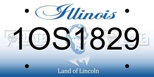 1OS1829 Illinois License Plate