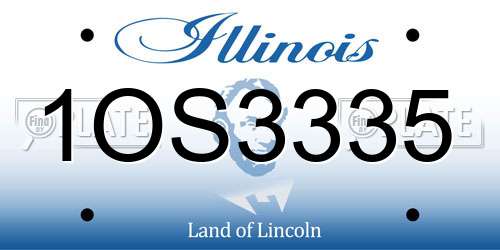 1OS3335 Illinois License Plate