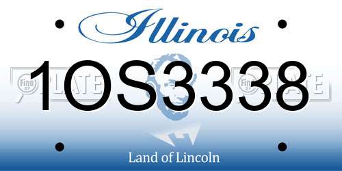 1OS3338 Illinois License Plate