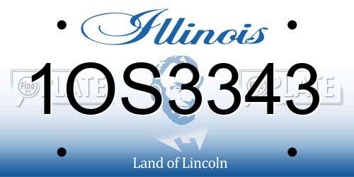 1OS3343 Illinois License Plate