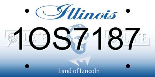 1OS7187 Illinois License Plate