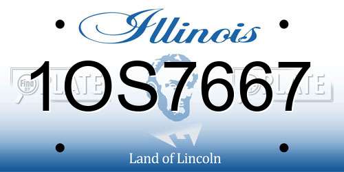 1OS7667 Illinois License Plate