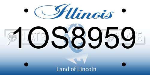 1OS8959 Illinois License Plate