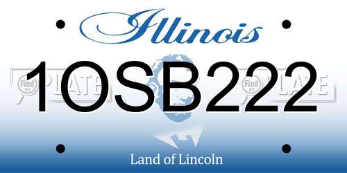 1OSB222 Illinois License Plate